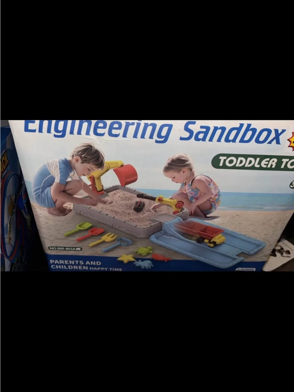 Engineering Sandbox Toddler Toy Playset - Blue and Yellow